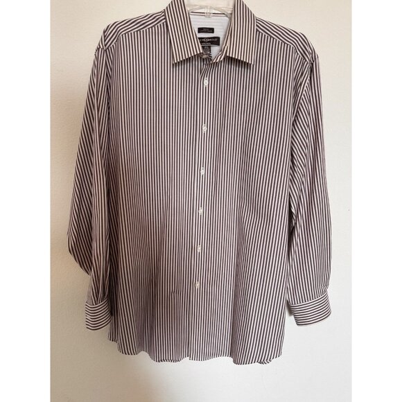 Joseph Abboud Men’s Dress Shirt Long Sleeve Striped Size 16.5 32/33 EUC Slim Fit - Picture 1 of 9